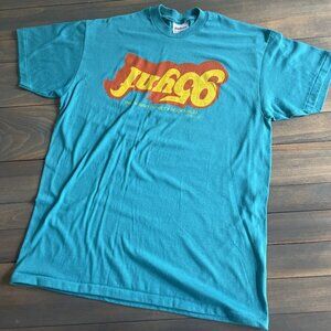 Vintage Blue 95ynf Tampa Bay Rock Radio Promo Upside Down T-Shirt Large (STD)